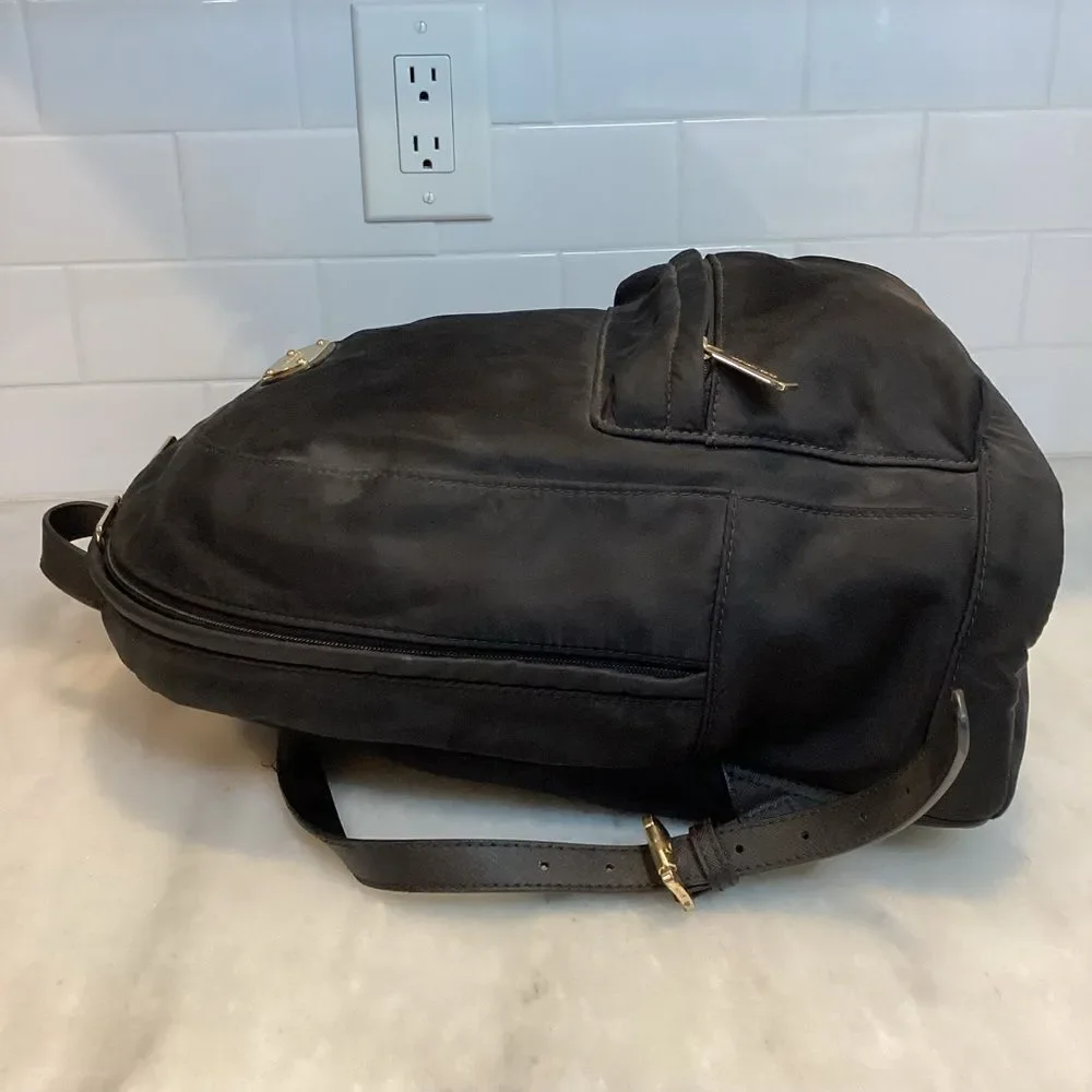 Michael Kors Backpack Jet Set Nylon Black Back Pack Purse Pocketbook Bag
